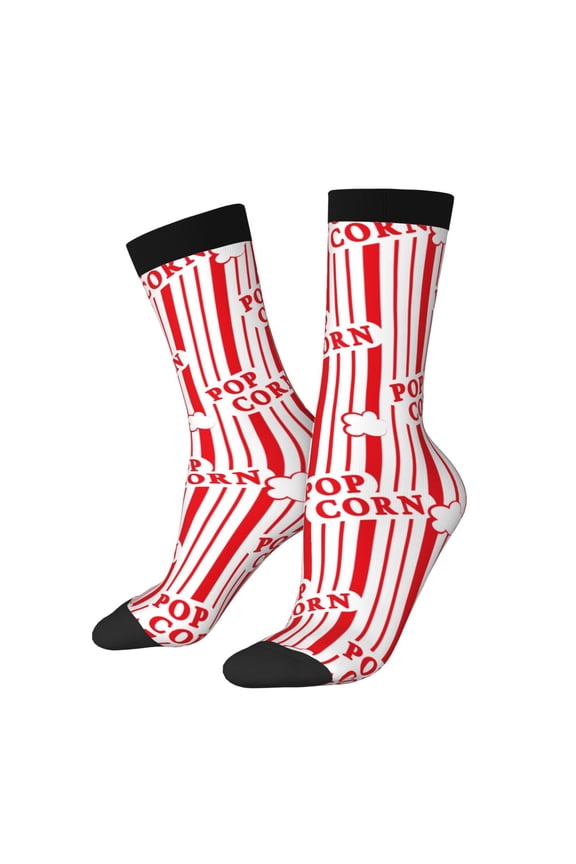 Popcorn 1 Crew Socks for Men & Women, Breathable Casual Athletic Ankle Socks