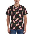 thumbnail image 1 of Vsdgher Popcorn Print Men's Dry Fit Mesh Athletic Shirts Moisture Wicking Tennis T-Shirt Tops, 1 of 9