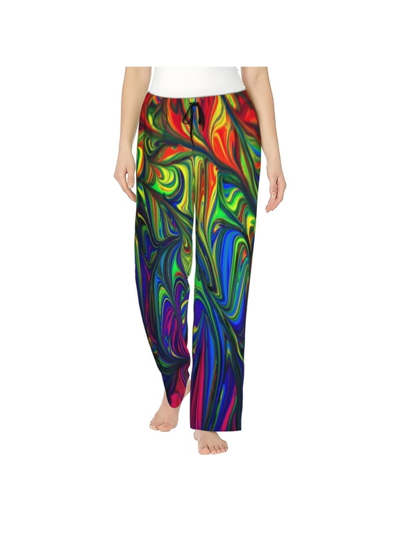 Pride Rainbow Women’s Womens Pajama Pants, Lounge Wide Leg PantsLounge Pants,Sleep Bottoms, Lounge for Women-Large