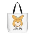 thumbnail image 1 of Vsdgher Prince Corgi Dog print Tote Bag for Women Shoulder Bag with Zipper Large Shoulder Bag Handle Handbag Portable Washable for Travel, Work, 1 of 8