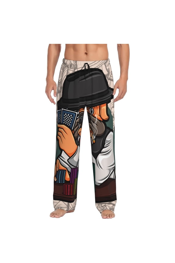 Pug Dog Mens Pajama Pants Sleep & Lounge Pants, PJ Pants-Small