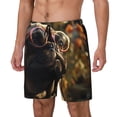 thumbnail image 1 of Vsdgher Pug Wearing Sunglasses Flowers for Mens Swim Trunks with Compression Liner Swim Shorts Swim Suits Board Shorts-XX-Large, 1 of 6
