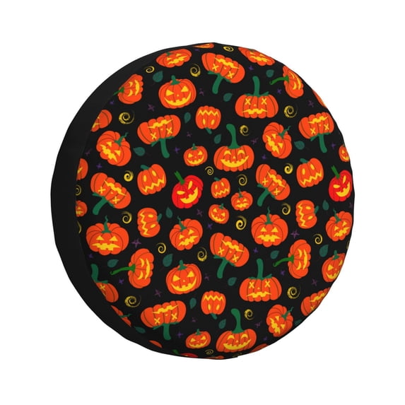 Vsdgher Pumpkin Fallen Leaves for Spare Tire Cover, Tire Wheel Protector Wheel Cover Fit for Truck,Trailer,RV,SUV,Camper and Most Vehicle-17 inch