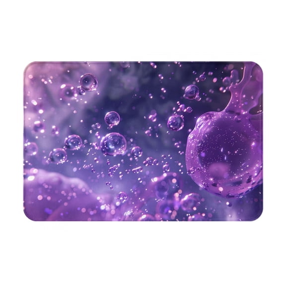 Vsdgher Purple Bubble Abstract Art Flannel Anti-Slip Floor Mat Comfort Mat Outdoor Rug, Indoor Outdoor Rugs for Home, Office, Laundry 16''x24''in