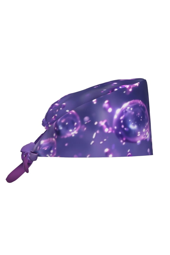 Purple Bubble Abstract Art Men Women Adjustable Cap Working Hat Tie Back Cap, Work Cap