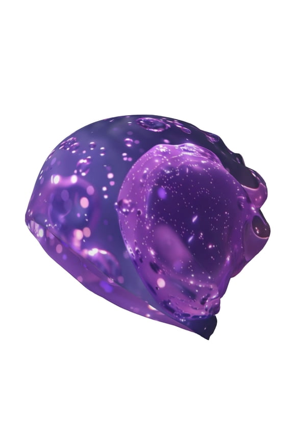 Purple Bubble Abstract Art Slouchy Beanie Hat for Men/Women, Skull Cap Chemo Cap Night Sleeping Cap