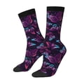 thumbnail image 1 of Vsdgher Purple Butterfly Crew Socks for Men & Women, Breathable Casual Athletic Ankle Socks, 1 of 6