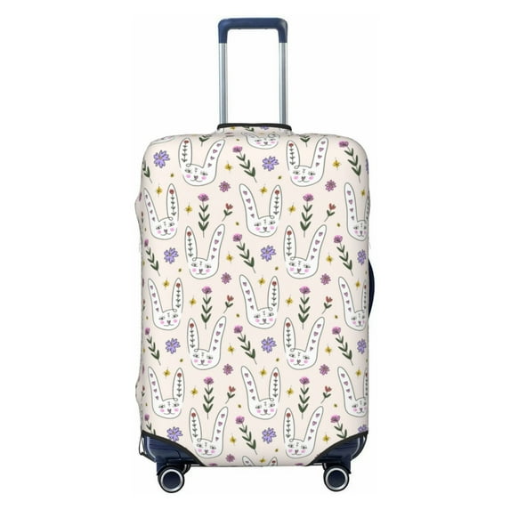Vsdgher Purple Flower Rabbit Print Luggage Cover Washable Suitcase Cover Protector Anti-scratch Suitcase cover Fits 18-32 Inch Luggage