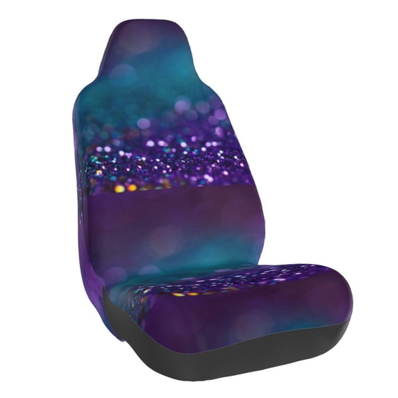Vsdgher Purple and Green Glitter for Automotive Seat Covers for Cars Trucks and SUVs, Universal Fit Anti-Slip Bucket Seat Protector for Cars,Vehicle Seat Protector for Front Seats