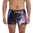 thumbnail image 1 of Vsdgher Purple Moon Cat Pattern Men's Boxer Brief Underwear,Soft Funny Underwear for Men-Small, 1 of 5