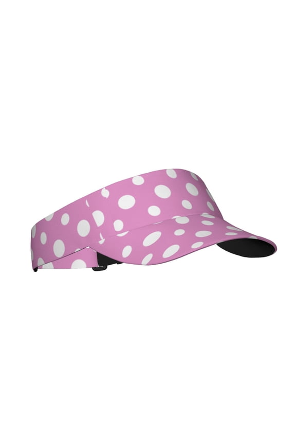 Purple And White Polka Dot Print Adult Sunscreen Visor Cap,1 Piece of Sport Sun Visor Hats Adjustable Sun Hat for Outdoor Activities Fits for Women and Men (One Size)