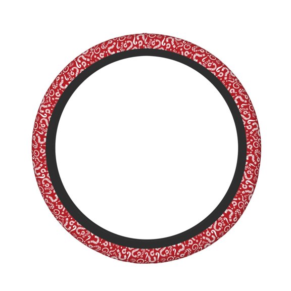 Vsdgher Question Marks1 Pattern Elastic Car Steering Wheel Cover,Car Wheel Cover Protector Car Accessory for Steering Wheel with a Diameter of 14.5"-15"