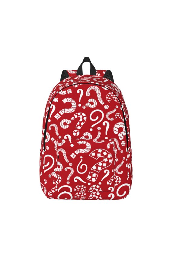 Question Marks1 Print Canvas Backpack Travel Rucksack Unisex Knapsack 15.7/17.7Inch Laptop Backpack for Work,College -Medium