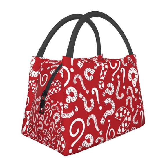 Vsdgher Question Marks1 Print Insulated Reusable Bags with Sturdy Zipper and Handles, Foldable Totes for Hot or Cold Food Bring or Delivery