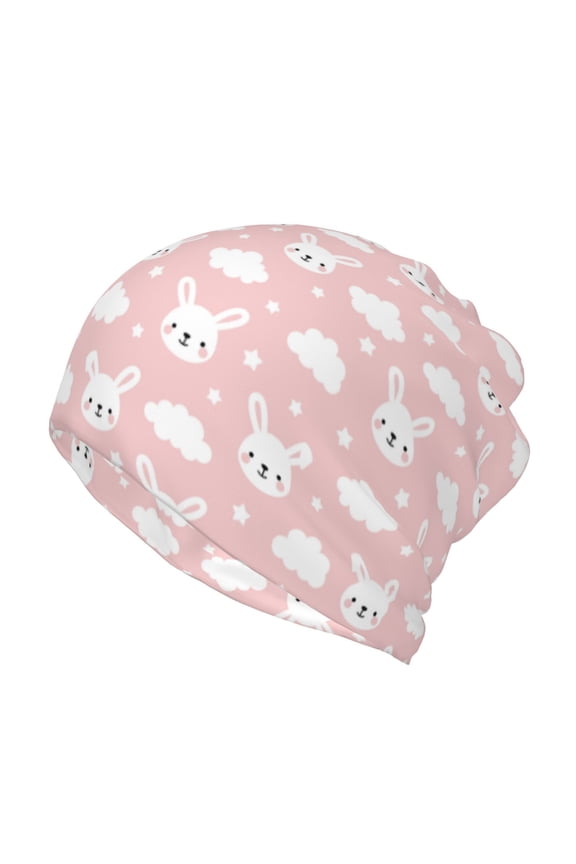 Rabbit And Cloud Slouchy Beanie Hat for Men/Women, Skull Cap Chemo Cap Night Sleeping Cap