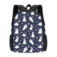 thumbnail image 1 of Vsdgher Rabbit And Flower Print Backpack for Women Men School Bookbag with Laptop Compartment for College Work Travel, Simple Fashion Casual Daypack, Fit 15" Laptop, 1 of 8