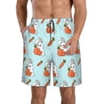 thumbnail image 1 of Vsdgher Rabbit Is Eating Carrots Men's Beach Shorts, Surfing shorts, Swim trunks, Quick Dry Swim Trunks for Surfing Beach Fun -Small, 1 of 6