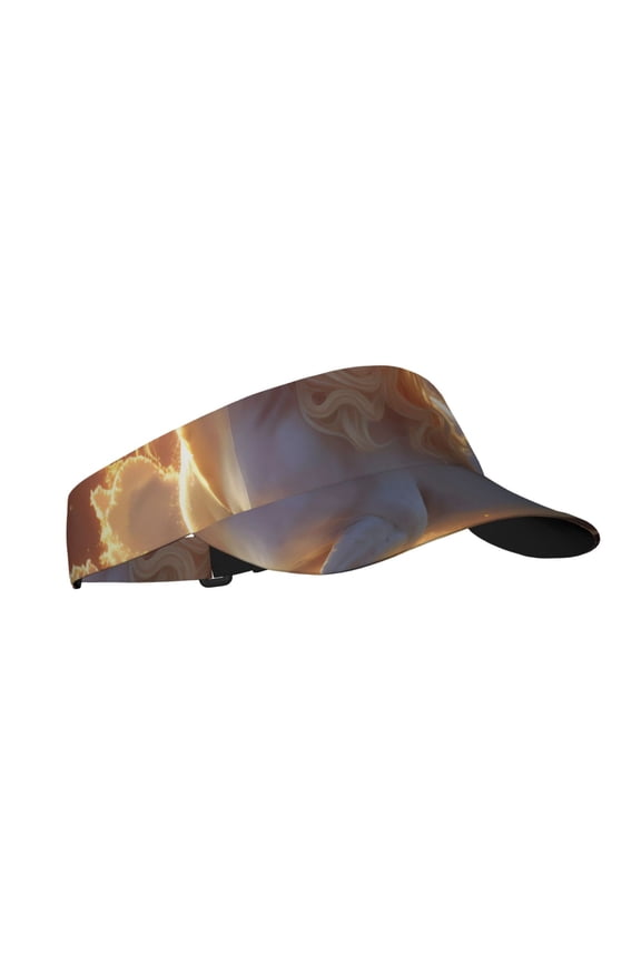 Rainbow Cloud White Horse Print Adult Sunscreen Visor Cap,1 Piece of Sport Sun Visor Hats Adjustable Sun Hat for Outdoor Activities Fits for Women and Men (One Size)