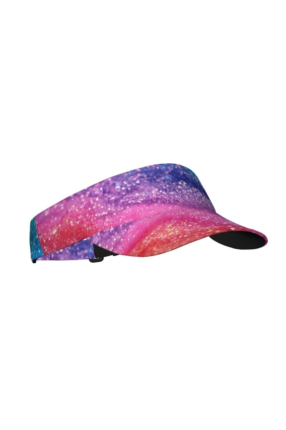 Rainbow Glitter Cute Print Adult Sunscreen Visor Cap,1 Piece of Sport Sun Visor Hats Adjustable Sun Hat for Outdoor Activities Fits for Women and Men (One Size)