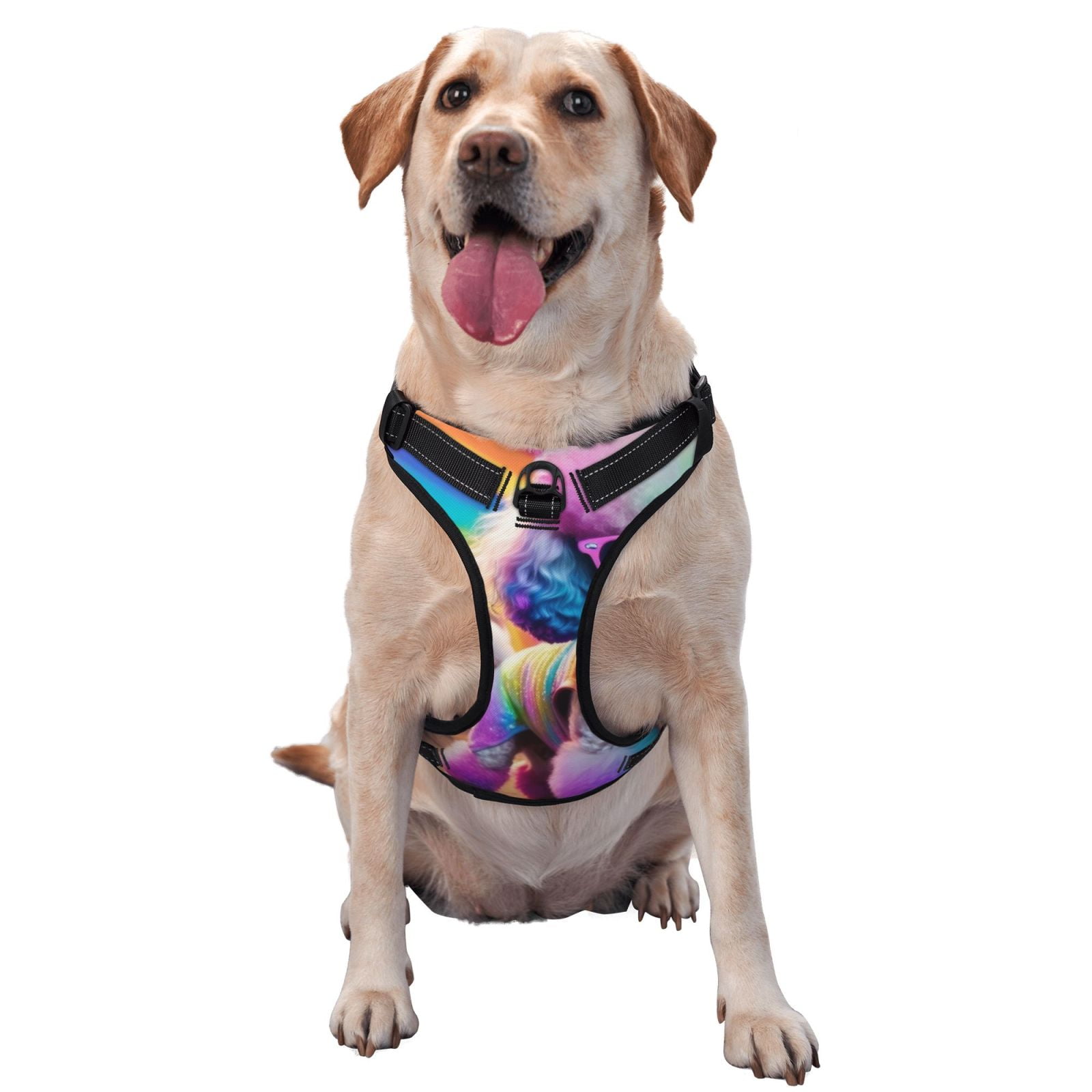 Vsdgher Rainbow Poodle Urban Street Dog Harness, No-Pull Pet Harness, Dog Vest, Pet Vest for Small to Large Dogs-Small