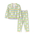 thumbnail image 1 of Vsdgher Rainbow Rabbit Pajamas Set Long Sleeve Sleepwear Womens Button Down Nightwear Pj Sets-Large, 1 of 7