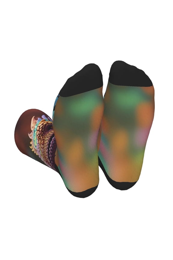 Rainbow Scales Fantasy Dragon Unisex Crew Socks Lightweight Breathable Ventilation Ankle Socks, Mid-calf socks for Daily