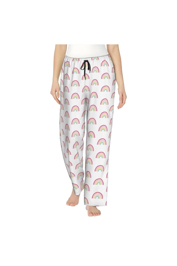 Rainbow Women’s Womens Pajama Pants, Lounge Wide Leg PantsLounge Pants,Sleep Bottoms, Lounge for Women-Large