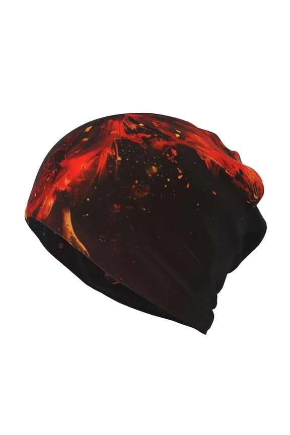 Red And Blue Fire Bird Slouchy Beanie Hat for Men/Women, Skull Cap Chemo Cap Night Sleeping Cap