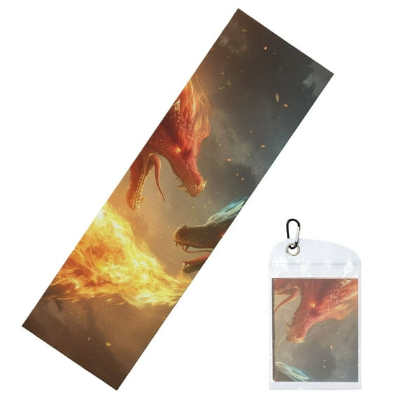 Vsdgher Red And Blue Fire Dragon B Cooling Towel (40"x12"), Soft Breathable Chilly Towel, Ice Towel, Microfiber Towel for Sport, Workout & More Activities