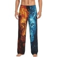 thumbnail image 1 of Vsdgher Red And Blue Fire Lion Print Mens Pajama Pants Sleep & Lounge Pants, PJ Bottoms With elastic waistb and Pockets, 1 of 5