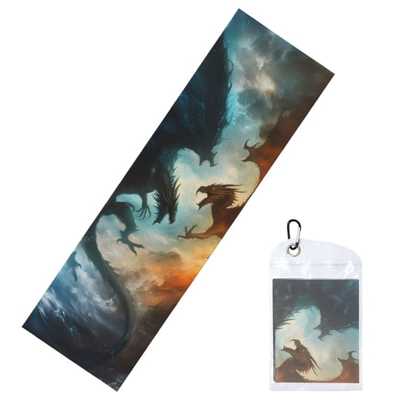 Vsdgher Red And Blue Flame Wave Dragon Cooling Towel (40"x12"), Soft Breathable Chilly Towel, Ice Towel, Microfiber Towel for Sport, Workout & More Activities
