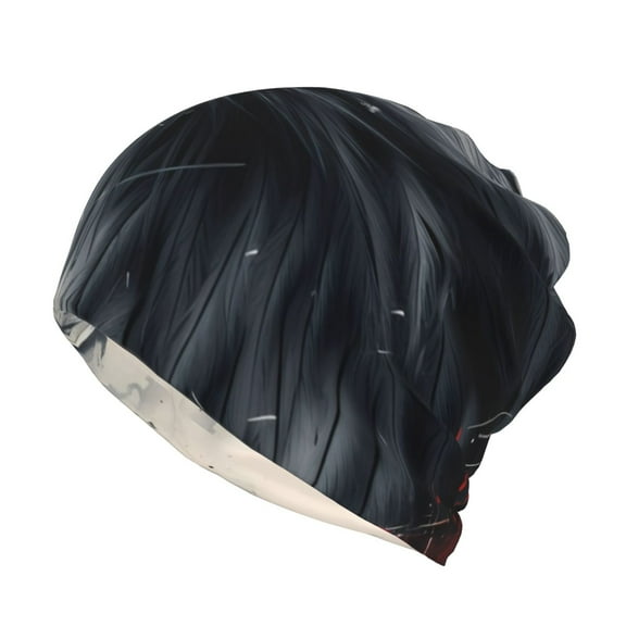 Vsdgher Red Black Ink Style Bald Eagle Slouchy Beanie Hat for Men/Women, Skull Cap Chemo Cap Night Sleeping Cap