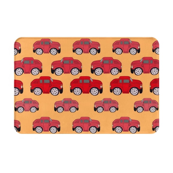 Vsdgher Red Cars print Flannel Anti-Slip Floor Mat Comfort Mat Floor Carpet for Decor, Non-Slip, Home, Office, Laundry, Durable