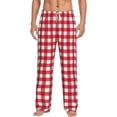 thumbnail image 1 of Vsdgher Red Checkboard Print Mens Pajama Pants Sleep & Lounge Pants, PJ Bottoms With elastic waistb and Pockets, 1 of 5