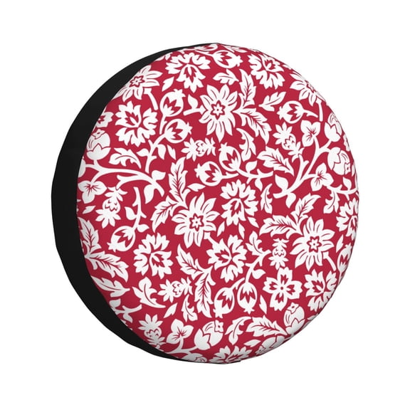 Vsdgher Red Flowers for Spare Tire Cover, Tire Wheel Protector Wheel Cover Fit for Truck,Trailer,RV,SUV,Camper and Most Vehicle-17 inch