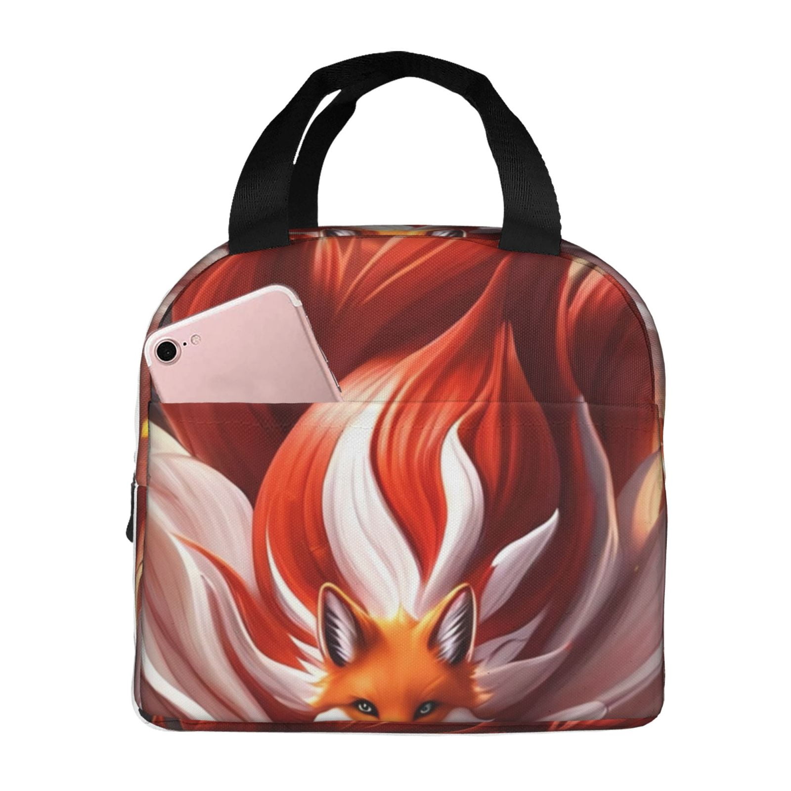 Vsdgher Red Leaf Flame Fox Lunch Bag, Lunch Box for Women Adult Men ...