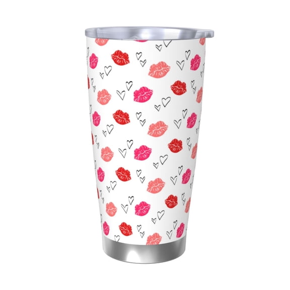 Vsdgher Red Lips 1 20 Oz Stainless Steel Vacuum Insulated, Travel Mug Coffee Cup for Home, Office, Outdoor Works Great for Ice Drinks and Hot Beverage -Without Straw
