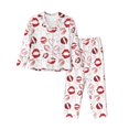 thumbnail image 1 of Vsdgher Red Lips Pajamas Set Long Sleeve Sleepwear Womens Button Down Nightwear Pj Sets-Small, 1 of 7