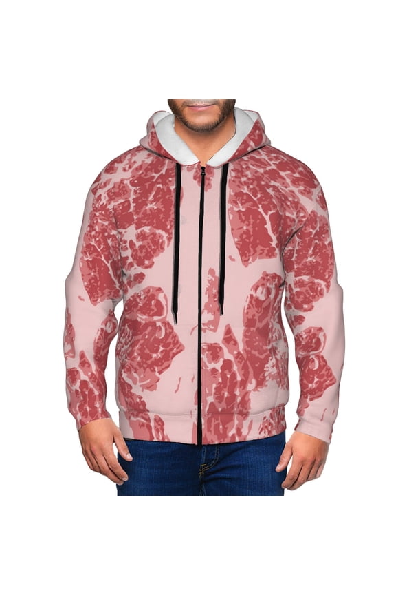 Red Meat Mens Hoodies Zip Hoodie, Hoodies for Men, Zip-up Hooded Sweatshirt-3X-Large