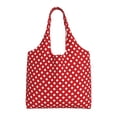 thumbnail image 1 of Vsdgher Red Polka Dot Print canvas Tote Bag, Lightweight Cloth Bags, Suitable for shopping, groceries, travel, 1 of 4