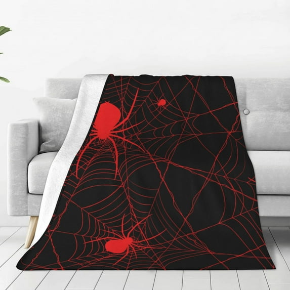 Vsdgher Red Spider On The Web Ultra-Soft Micro flannel Blanket Throw Blankets for Couch Sofa, Bed (4 sizes)-40"x30"