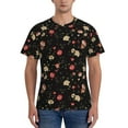 thumbnail image 1 of Vsdgher Red White Flowers Print Men's Dry Fit Mesh Athletic Shirts Moisture Wicking Tennis T-Shirt Tops, 1 of 9