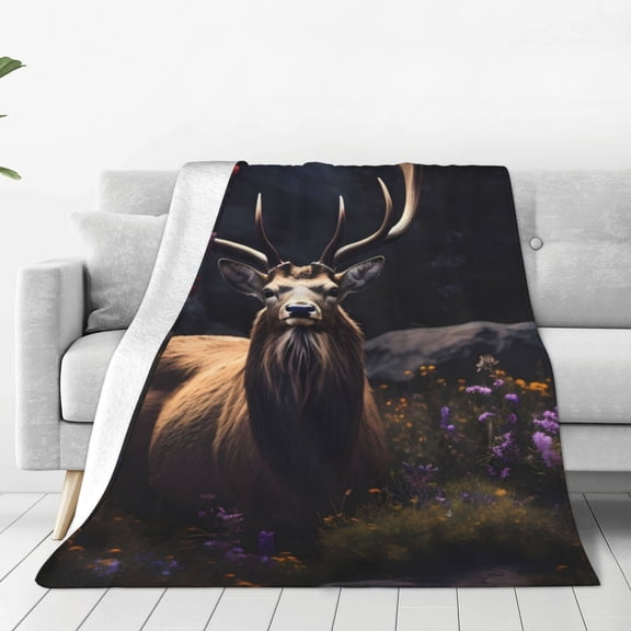 Vsdgher Regal Stag In Forest Ultra-Soft Micro flannel Blanket Throw Blankets for Couch Sofa, Bed (4 sizes)-40"x30"