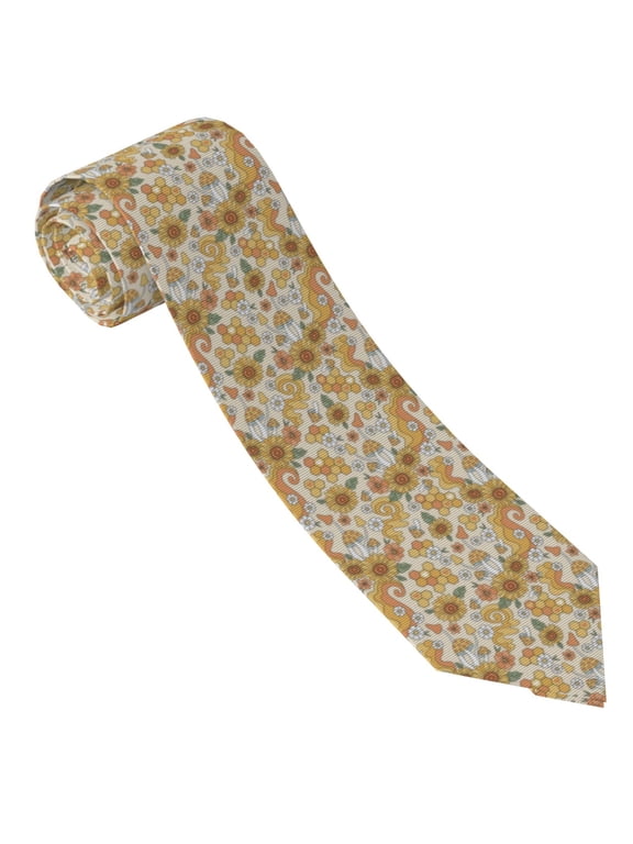 Retro 70s 60s Flower Print Ties for Men 4.7" Formal Necktie Wedding Accessory Men's Business Ties for Wedding Bussiness Work