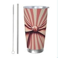 thumbnail image 1 of Vsdgher Retro Bow 20 Oz Stainless Steel Vacuum Insulated, Travel Mug Coffee Cup for Home, Office, Outdoor Works Great for Ice Drinks and Hot Beverage -Straw Two-piece Set, 1 of 8