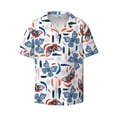thumbnail image 1 of Vsdgher Retro Butterfly Print Men's Wrinkle Free Untucked Cuban Shirt Business Casual Button Down Shirts Short Sleeve Shirt, 1 of 7