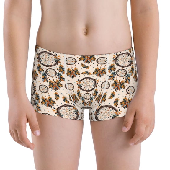 Vsdgher Retro Dreamcatcher Boys' and Toddler Comfort Flex Waistband Boxer Briefs Toddler Cotton Underwear Big Boy Boxer Briefs-Large