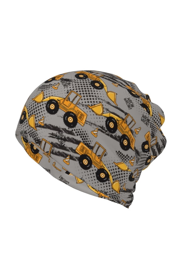 Retro Excavator Slouchy Beanie Hat for Men/Women, Skull Cap Chemo Cap Night Sleeping Cap