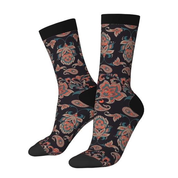 Vsdgher Retro Floral Crew Socks for Men & Women, Breathable Casual Athletic Ankle Socks