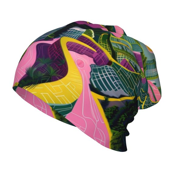 Vsdgher Retro Futuristic Landscape Toddler Beanie Baby Boys Girls Beanies Kids Winter Hats Children Knit Warm Caps